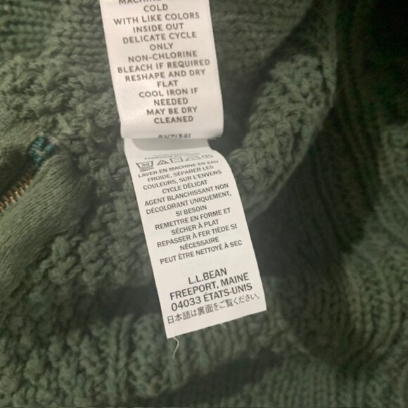 LL Bean Signature Old Money Heavy Cotton Cable Knit Fisherman Sweater Size SM - Picture 9 of 9